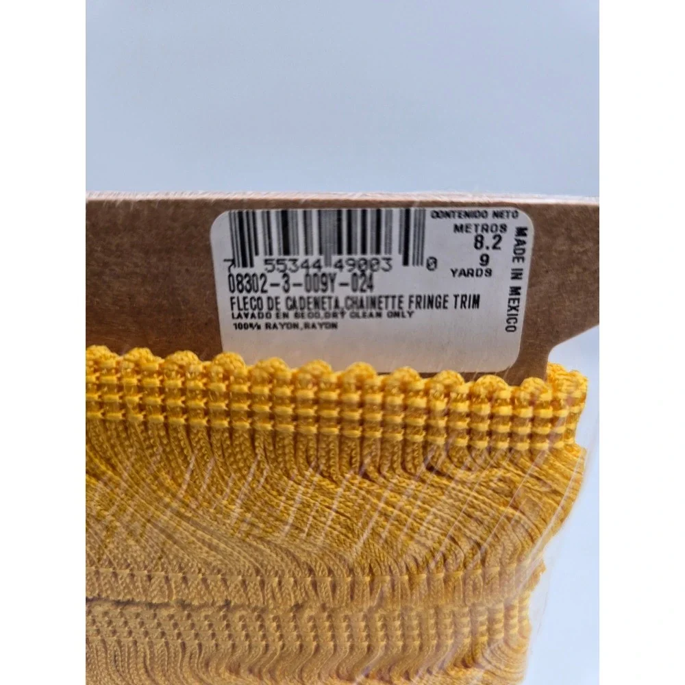Unbranded Chainette Fringe Trim 9 Yards Yellow‎ New Rayon aprox 2in